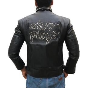 Electroma Daft-punk Jacket- Black Faux Leather Punk Biker Jacket For Men's