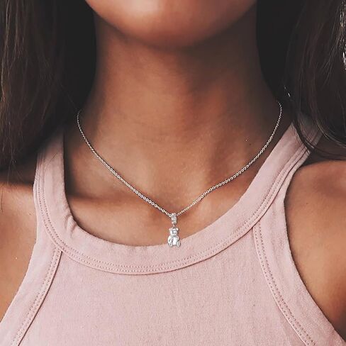 دمية دب سحر للرماد 925 الفضة الاسترليني جرة تذكارية الرماد مجوهرات للنساء سحر للأساور القلائد - هدايا لطيف للصغار in Kuwait