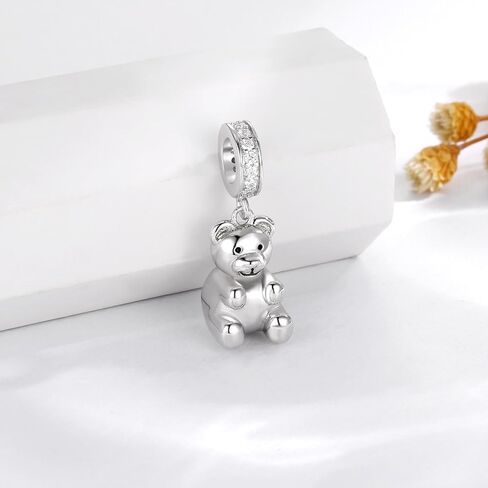 دمية دب سحر للرماد 925 الفضة الاسترليني جرة تذكارية الرماد مجوهرات للنساء سحر للأساور القلائد - هدايا لطيف للصغار in Kuwait