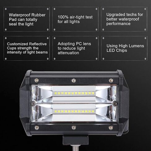 20,000LM مصباح أمامي للسيارة، قطعتان من AUBEAMTO 72 وات LED شريط إضاءة للطرق الوعرة وأضواء الضباب للقيادة ومصابيح الضباب للشاحنة ومصابيح أمامية مقاومة للماء لقوارب ATV UTV والمصابيح الأمامية للجرار، ضمان لمدة عامين in Kuwait