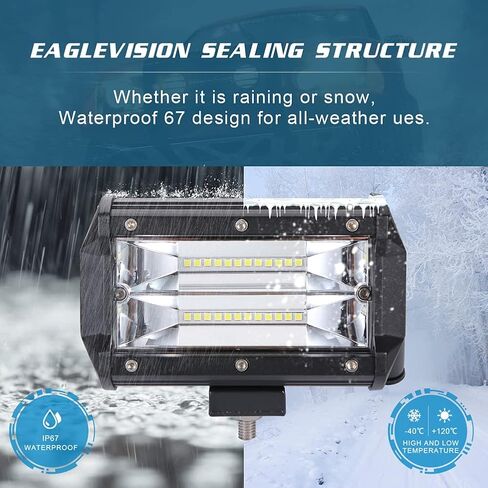 20,000LM مصباح أمامي للسيارة، قطعتان من AUBEAMTO 72 وات LED شريط إضاءة للطرق الوعرة وأضواء الضباب للقيادة ومصابيح الضباب للشاحنة ومصابيح أمامية مقاومة للماء لقوارب ATV UTV والمصابيح الأمامية للجرار، ضمان لمدة عامين in Kuwait