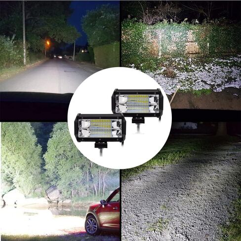 20,000LM مصباح أمامي للسيارة، قطعتان من AUBEAMTO 72 وات LED شريط إضاءة للطرق الوعرة وأضواء الضباب للقيادة ومصابيح الضباب للشاحنة ومصابيح أمامية مقاومة للماء لقوارب ATV UTV والمصابيح الأمامية للجرار، ضمان لمدة عامين in Kuwait