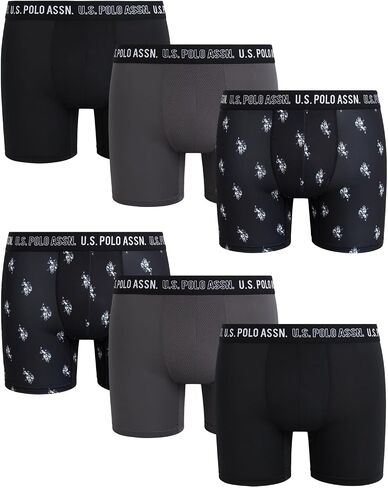 U.S. Polo Assn. Men's Underwear - Casual Stretch Boxer Briefs (6 Pack) in Kuwait