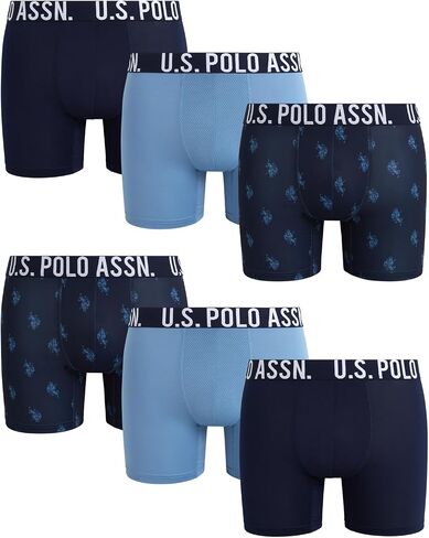 U.S. Polo Assn. Men's Underwear - Casual Stretch Boxer Briefs (6 Pack) in Kuwait