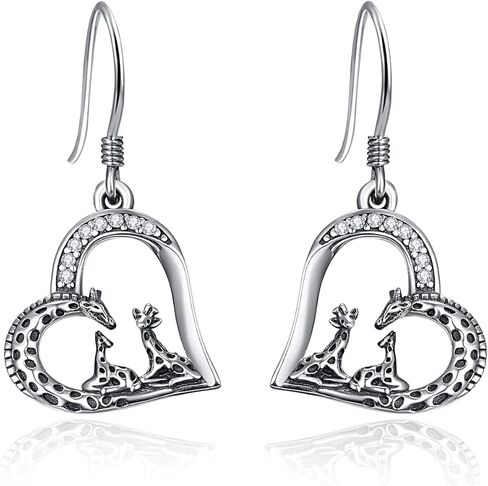 TANGPOET Giraffe Gifts for Women Mom Her 925 Sterling Silver Giraffe Dangle Drop Earrings Hypoallergenic Giraffe Jewelry Gifts for Birthday Anniversary Mothers Day Valentines Christmas in Saudi Arabia