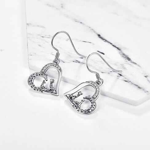 TANGPOET Giraffe Gifts for Women Mom Her 925 Sterling Silver Giraffe Dangle Drop Earrings Hypoallergenic Giraffe Jewelry Gifts for Birthday Anniversary Mothers Day Valentines Christmas in Saudi Arabia