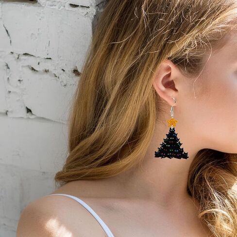 Christmas Earrings For Women Dangling Christmas Earrings Acrylic Dangle Drop Holiday Earrings Christmas Tree Cake Santa Claus Earrings Christmas Jewelry Gifts 6 Pairs in Kuwait