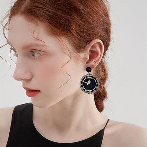 MALOYANVE Colorful Happy New Year Earrings Handmade Acrylic Glitter Star Love Heart Firework Clock Shining Pendant Dangle Earrings for Women Festive Party Lucky Jewelry Gifts in Kuwait