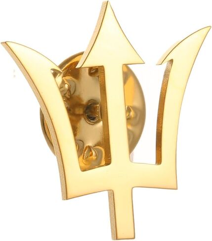 Gold Plating Trident Stainless Steel Brooch for Men Shirt Badge Lapel Pins Clips in Kuwait