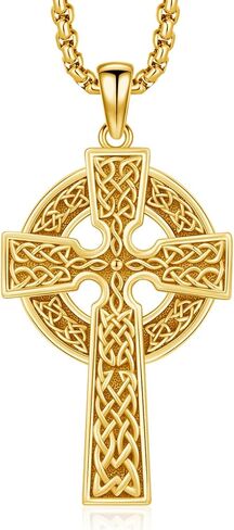 Celtic Cross Necklace for Men Celtic Cross Pendant Evil Eye Necklace 925 Sterling Silver Cross Jewelry for Christmas Anniversary Holiday Religious Gifts in Kuwait