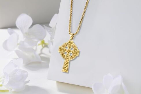 Celtic Cross Necklace for Men Celtic Cross Pendant Evil Eye Necklace 925 Sterling Silver Cross Jewelry for Christmas Anniversary Holiday Religious Gifts in Kuwait