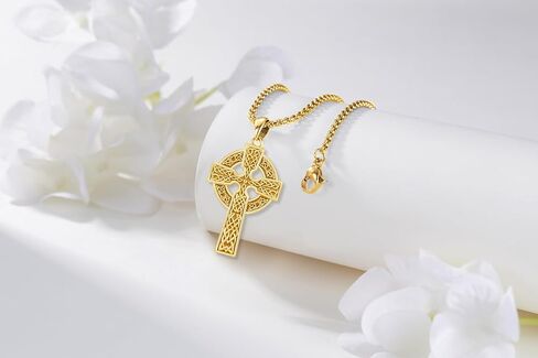 Celtic Cross Necklace for Men Celtic Cross Pendant Evil Eye Necklace 925 Sterling Silver Cross Jewelry for Christmas Anniversary Holiday Religious Gifts in Kuwait