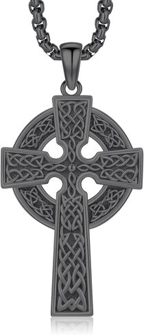 Celtic Cross Necklace for Men Celtic Cross Pendant Evil Eye Necklace 925 Sterling Silver Cross Jewelry for Christmas Anniversary Holiday Religious Gifts in Kuwait