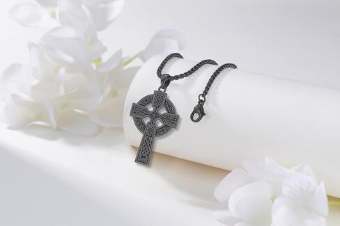 Celtic Cross Necklace for Men Celtic Cross Pendant Evil Eye Necklace 925 Sterling Silver Cross Jewelry for Christmas Anniversary Holiday Religious Gifts in Kuwait