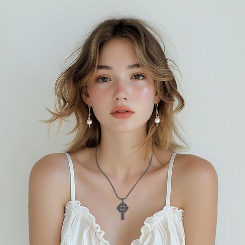 Celtic Cross Necklace for Men Celtic Cross Pendant Evil Eye Necklace 925 Sterling Silver Cross Jewelry for Christmas Anniversary Holiday Religious Gifts in Kuwait