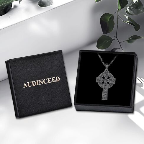 Celtic Cross Necklace for Men Celtic Cross Pendant Evil Eye Necklace 925 Sterling Silver Cross Jewelry for Christmas Anniversary Holiday Religious Gifts in Kuwait