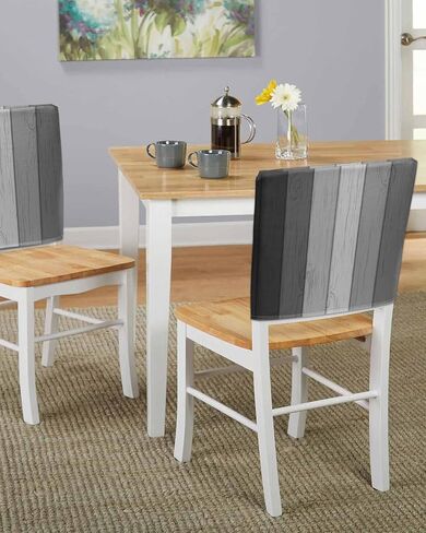 Black Grey Gradient Wood Board Dining Chair Cover 4 Pack Removable Chair Back Covers Abstract Modern Washable Kitchen Chairs Back Slipcover for Home/Office/Hotel/Restaurant Wooden Plank in Kuwait