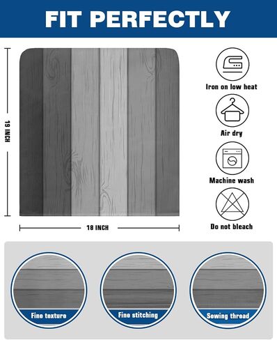 Black Grey Gradient Wood Board Dining Chair Cover 4 Pack Removable Chair Back Covers Abstract Modern Washable Kitchen Chairs Back Slipcover for Home/Office/Hotel/Restaurant Wooden Plank in Kuwait