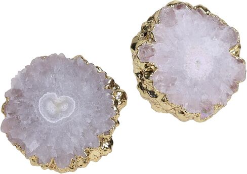 أقراط Nupuyai Druzy كريستال كوارتز الجيود للنساء، أقراط حجرية in Kuwait
