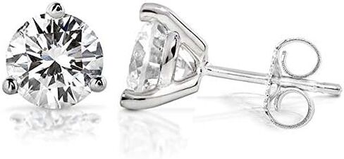 Kobelli 2 CTW Classic Round 6.5mm Moissanite Stud Earrings in 14K Gold in Saudi Arabia