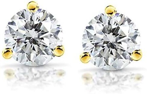 Kobelli 2 CTW Classic Round 6.5mm Moissanite Stud Earrings in 14K Gold in Saudi Arabia