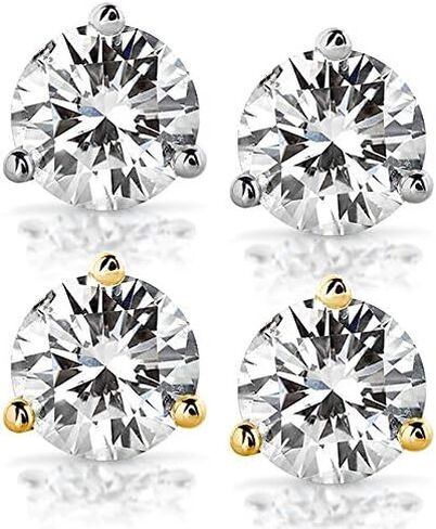 Kobelli 2 CTW Classic Round 6.5mm Moissanite Stud Earrings in 14K Gold in Saudi Arabia