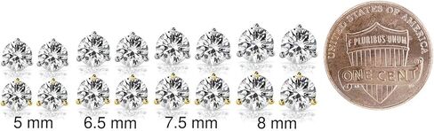 Kobelli 2 CTW Classic Round 6.5mm Moissanite Stud Earrings in 14K Gold in Saudi Arabia