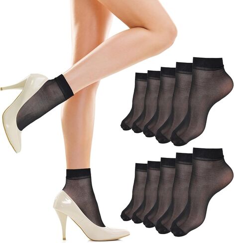 10 Pairs Nude Ankle Socks Sheer Socks Women Ankle Summer Breathable Nylon Socks Thin Ankle Stockings for Women in Kuwait