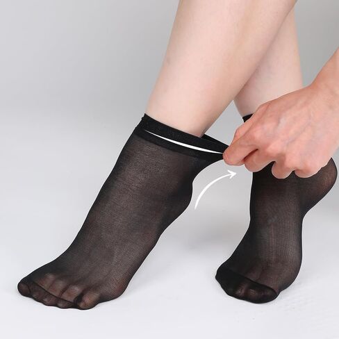 10 Pairs Nude Ankle Socks Sheer Socks Women Ankle Summer Breathable Nylon Socks Thin Ankle Stockings for Women in Kuwait
