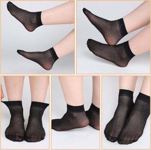 10 Pairs Nude Ankle Socks Sheer Socks Women Ankle Summer Breathable Nylon Socks Thin Ankle Stockings for Women in Kuwait