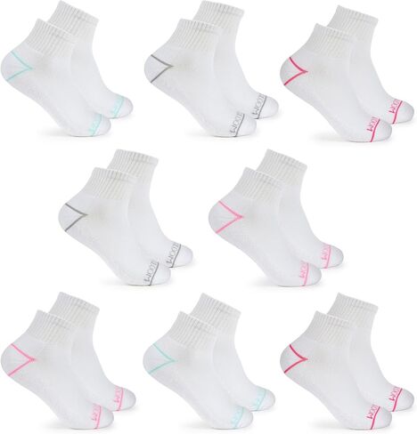 Fruit of the Loom Ankle Socks for Women - 8 Pairs, Arch Support, Soft Cushioned, Breathable Athletic Quarter Socks Size 4-10 in Saudi Arabia