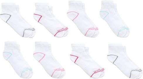 Fruit of the Loom Ankle Socks for Women - 8 Pairs, Arch Support, Soft Cushioned, Breathable Athletic Quarter Socks Size 4-10 in Saudi Arabia