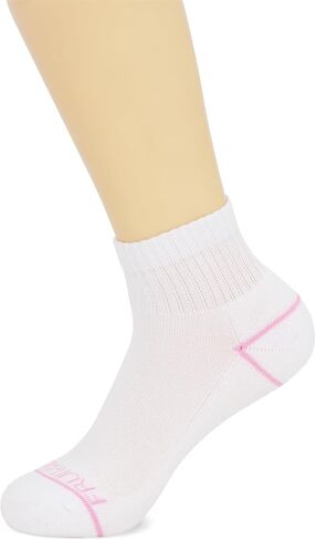 Fruit of the Loom Ankle Socks for Women - 8 Pairs, Arch Support, Soft Cushioned, Breathable Athletic Quarter Socks Size 4-10 in Saudi Arabia