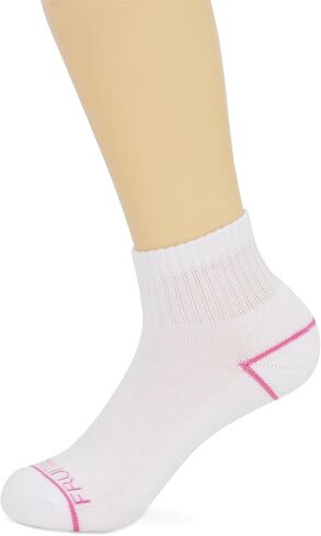 Fruit of the Loom Ankle Socks for Women - 8 Pairs, Arch Support, Soft Cushioned, Breathable Athletic Quarter Socks Size 4-10 in Saudi Arabia
