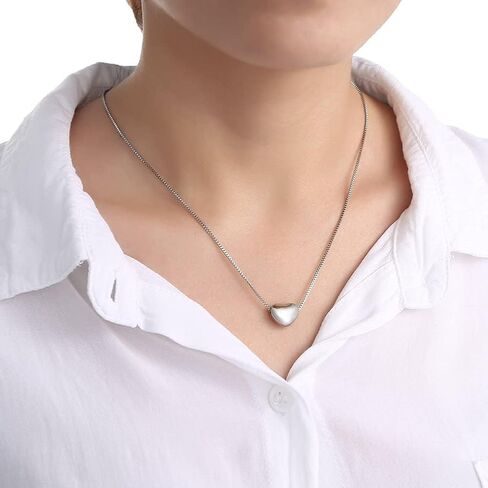 U7 Tiny Heart Necklace for Women, Stainless Steel 18K Gold/Black/Rose Gold Plated Link Chain Dainty Love Hearts Pendant Necklaces in Kuwait