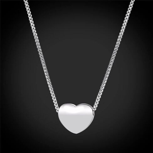 U7 Tiny Heart Necklace for Women, Stainless Steel 18K Gold/Black/Rose Gold Plated Link Chain Dainty Love Hearts Pendant Necklaces in Kuwait
