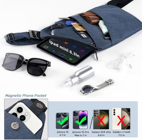 Crossbody Bag for Women and Men, Anti-theft Sling Bag Lightweight Shoulder for Hiking Travel in Saudi Arabia