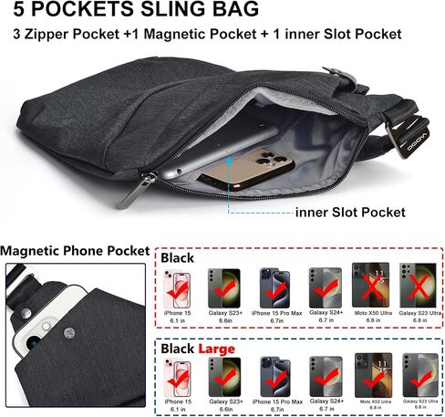 Crossbody Bag for Women and Men, Anti-theft Sling Bag Lightweight Shoulder for Hiking Travel in Saudi Arabia