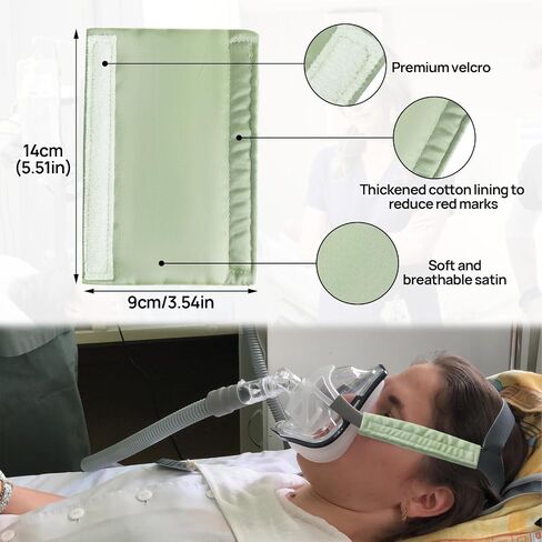 6 Packs Satin CPAP Strap Covers Soft, CPAP Mask Cushions, Breathable CPAP Strap Cushions, CPAP Hair Protector for Women and Man, Universal Silk CPAP Strap Covers for Reducing Red Marks (Grey) in Saudi Arabia