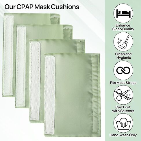 6 Packs Satin CPAP Strap Covers Soft, CPAP Mask Cushions, Breathable CPAP Strap Cushions, CPAP Hair Protector for Women and Man, Universal Silk CPAP Strap Covers for Reducing Red Marks (Grey) in Saudi Arabia