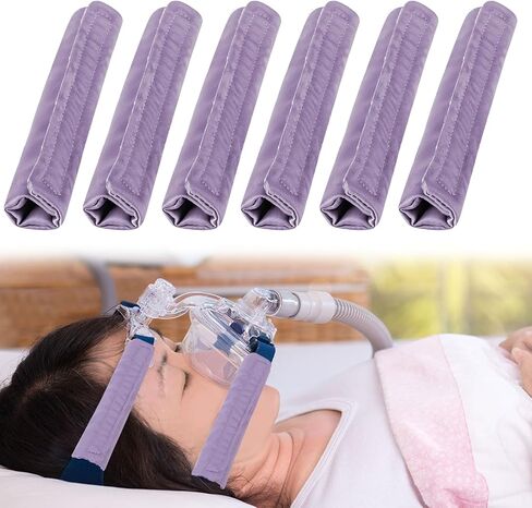 6 Packs Satin CPAP Strap Covers Soft, CPAP Mask Cushions, Breathable CPAP Strap Cushions, CPAP Hair Protector for Women and Man, Universal Silk CPAP Strap Covers for Reducing Red Marks (Grey) in Saudi Arabia