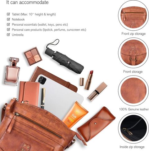 Leather Crossbody Bags for Women - Trendy Leather Crossbody Purses For Women - Medium Size Women's Handbag - Ladies Sling Bag in Saudi Arabia