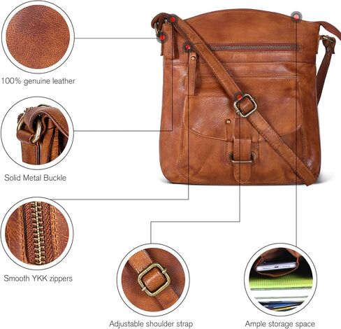 Leather Crossbody Bags for Women - Trendy Leather Crossbody Purses For Women - Medium Size Women's Handbag - Ladies Sling Bag in Saudi Arabia