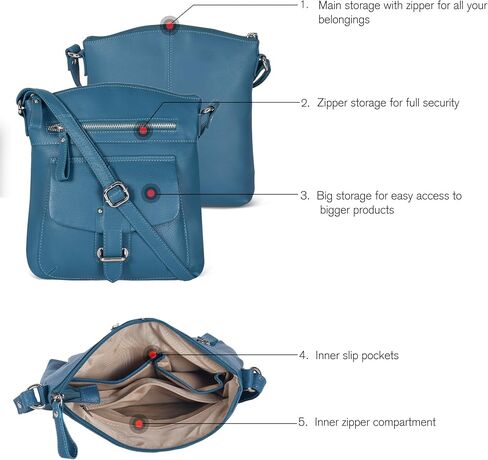 Leather Crossbody Bags for Women - Trendy Leather Crossbody Purses For Women - Medium Size Women's Handbag - Ladies Sling Bag in Saudi Arabia