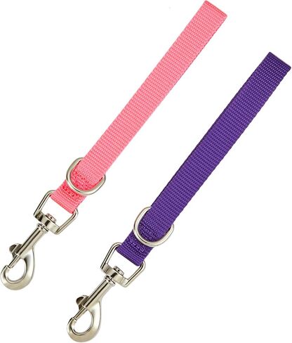 Short Dog Leash Traffic Lead 2 PCS Nylon Pet Leashes Dogs Grab Handle Tabs Pets Dog Training Leads for Small Medium Breeds Grab Handle Lead (Black & Green) in Saudi Arabia