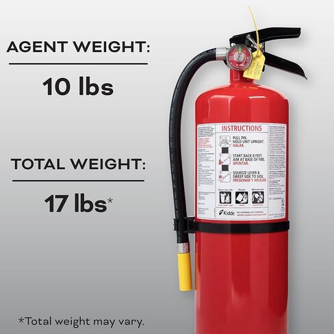 Kidde Fire Extinguisher for Commercial Use, 3-A:40-B:C, 17 Lbs., Refillable & Reusable, Hose & Wall Mount (Included) in Saudi Arabia