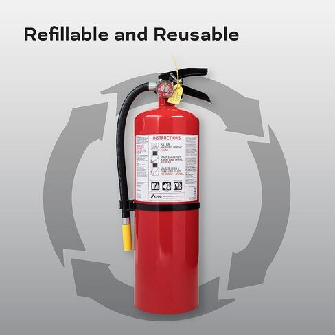 Kidde Fire Extinguisher for Commercial Use, 3-A:40-B:C, 17 Lbs., Refillable & Reusable, Hose & Wall Mount (Included) in Saudi Arabia
