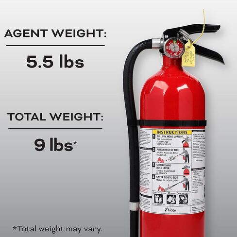 Kidde Fire Extinguisher for Commercial Use, 3-A:40-B:C, 17 Lbs., Refillable & Reusable, Hose & Wall Mount (Included) in Saudi Arabia