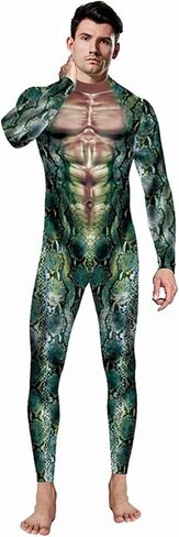Men's Animal Print Halloween Costume Bodysuit Jumpsuit for Cosplay Party in Kuwait