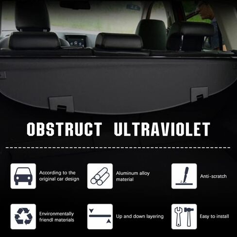KEDAKEJI Trunk Cargo Cover Compatible with Mazda CX-5 2017 2018 2019 2020 2021 2022 Black Retractable Rear Trunk Shielding Shade New in Saudi Arabia